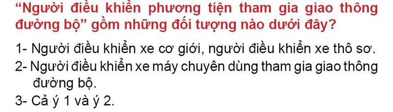 Nội dung câu hỏi thi bằng lái xe số 12