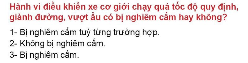 Nội dung câu hỏi thi bằng lái xe số 26