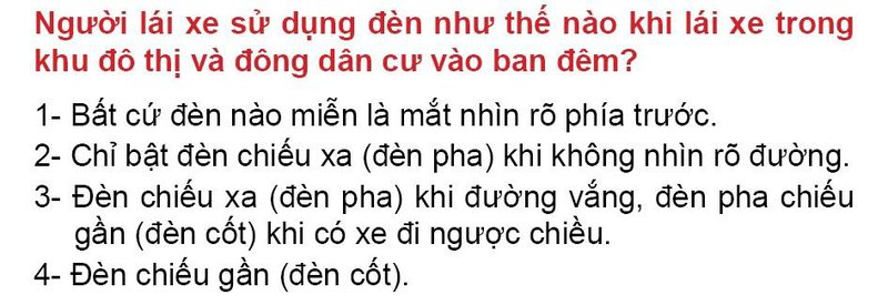 Nội dung câu hỏi thi bằng lái xe số 32