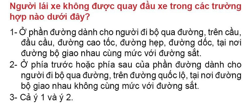 Nội dung câu hỏi thi bằng lái xe số 40