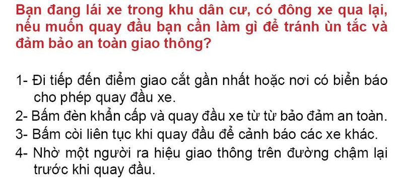 Nội dung câu hỏi thi bằng lái xe số 41