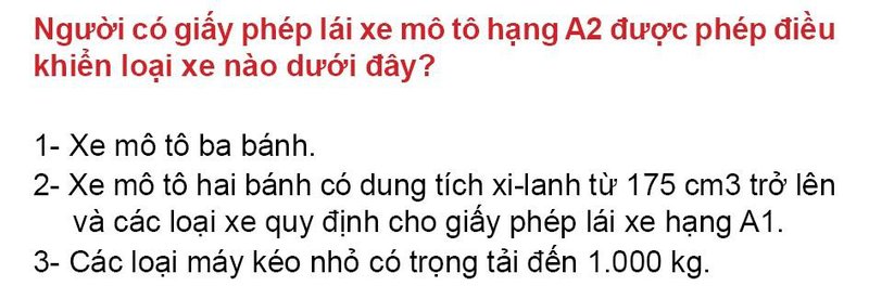 Nội dung câu hỏi thi bằng lái xe số 62