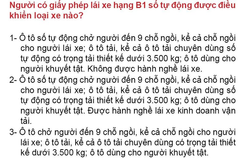 Nội dung câu hỏi thi bằng lái xe số 64