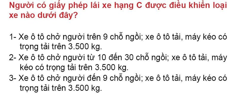 Nội dung câu hỏi thi bằng lái xe số 67