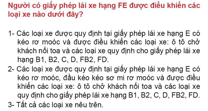 Nội dung câu hỏi thi bằng lái xe số 71