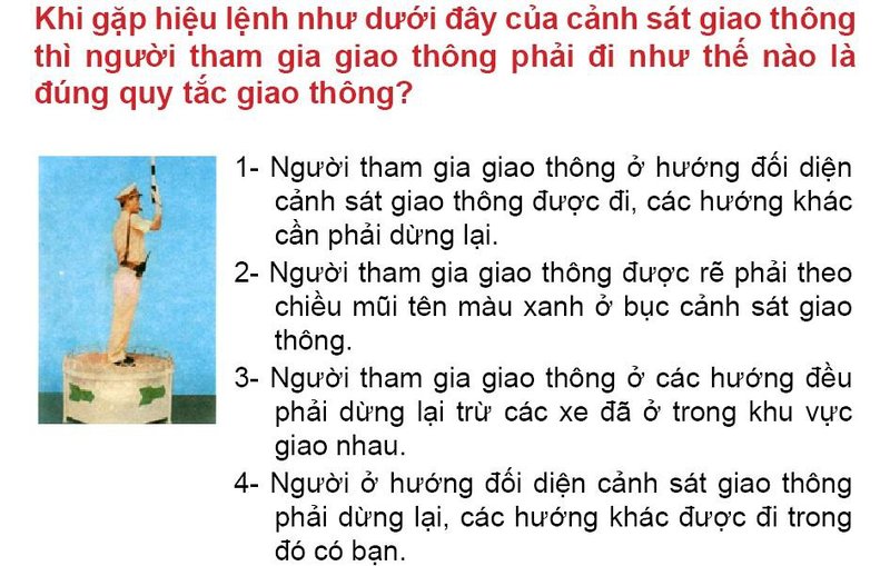 Nội dung câu hỏi thi bằng lái xe số 83