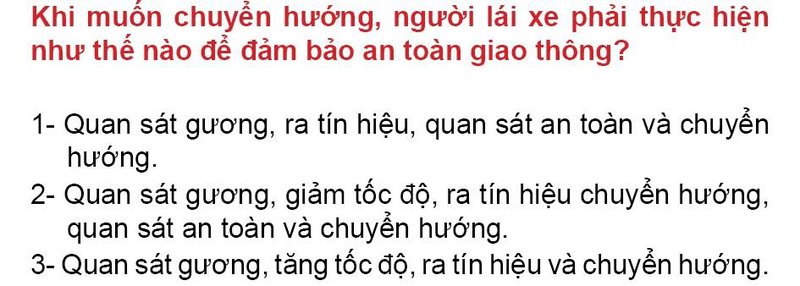 Nội dung câu hỏi thi bằng lái xe số 92