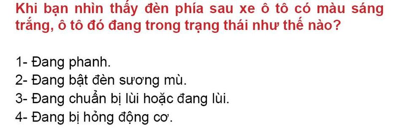 Nội dung câu hỏi thi bằng lái xe số 94