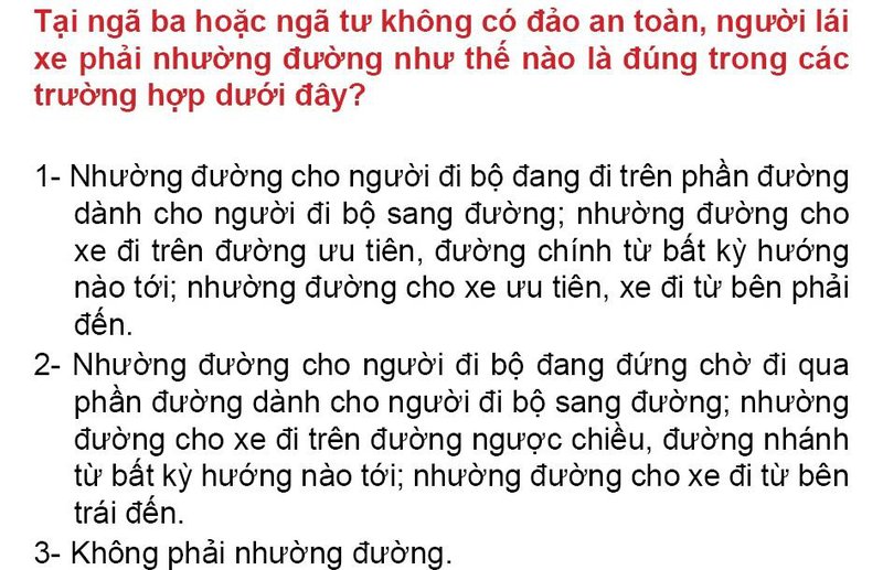 Nội dung câu hỏi thi bằng lái xe số 115