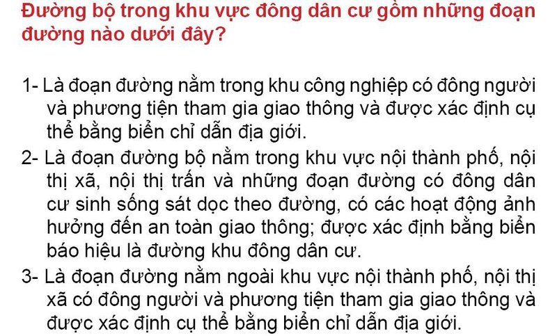 Nội dung câu hỏi thi bằng lái xe số 123