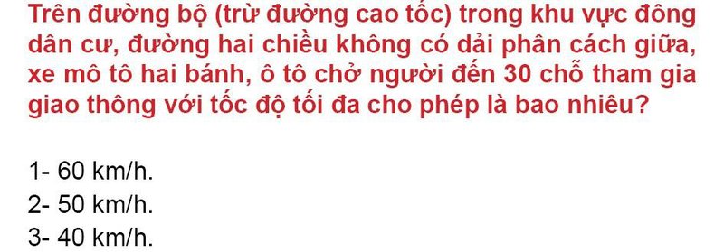 Nội dung câu hỏi thi bằng lái xe số 126