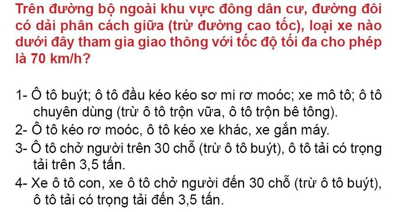 Nội dung câu hỏi thi bằng lái xe số 131