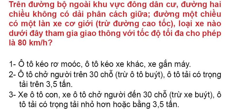 Nội dung câu hỏi thi bằng lái xe số 133
