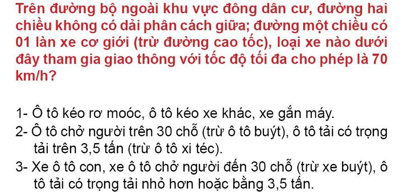 Nội dung câu hỏi thi bằng lái xe số 134