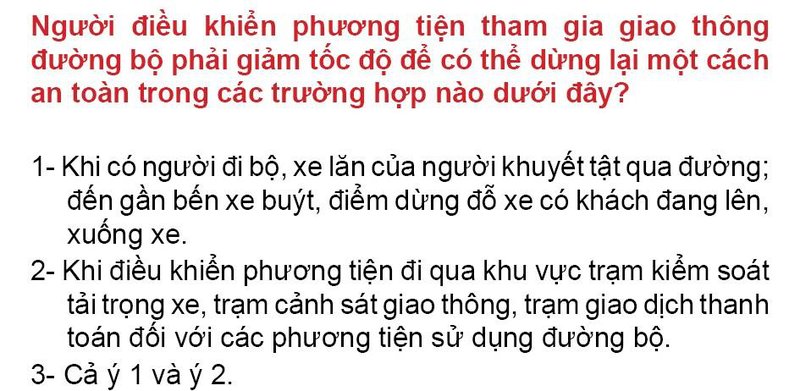 Nội dung câu hỏi thi bằng lái xe số 154