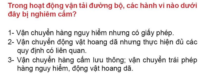 Nội dung câu hỏi thi bằng lái xe số 168
