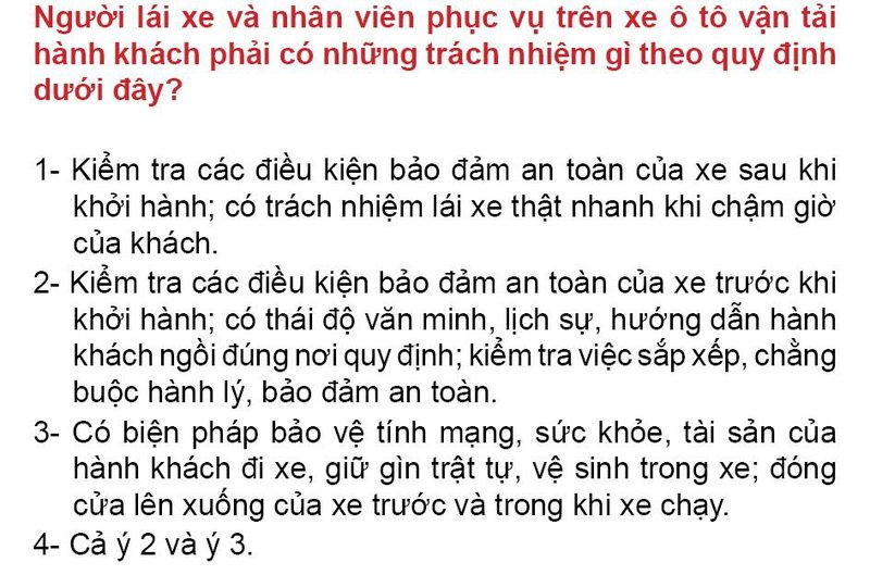 Nội dung câu hỏi thi bằng lái xe số 196
