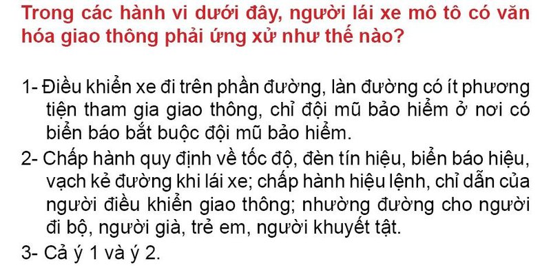 Nội dung câu hỏi thi bằng lái xe số 202