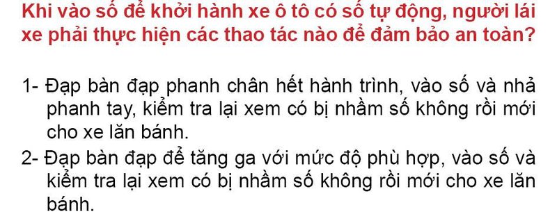 Nội dung câu hỏi thi bằng lái xe số 215