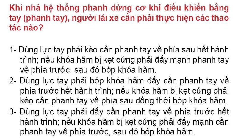 Nội dung câu hỏi thi bằng lái xe số 216