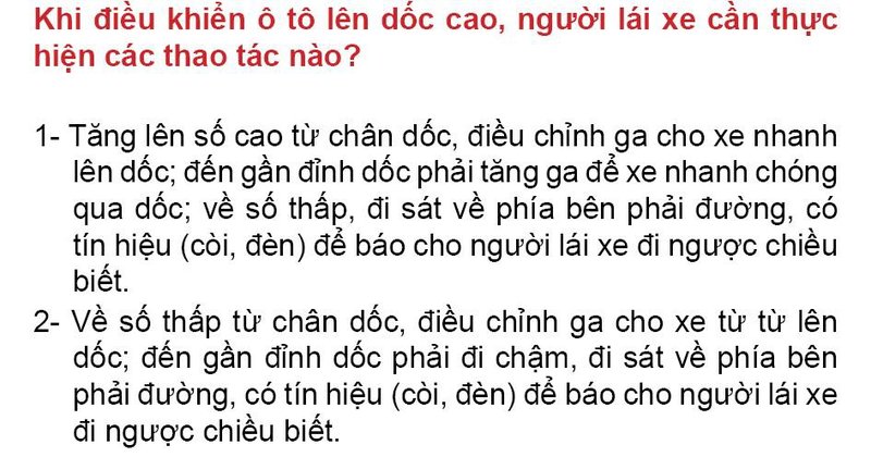 Nội dung câu hỏi thi bằng lái xe số 220