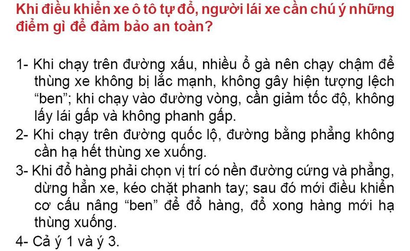 Nội dung câu hỏi thi bằng lái xe số 228