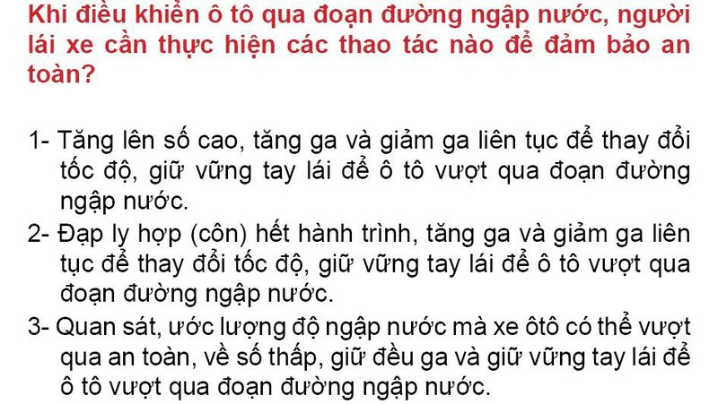 Nội dung câu hỏi thi bằng lái xe số 232