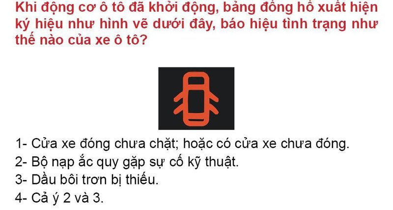 Nội dung câu hỏi thi bằng lái xe số 237