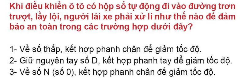 Nội dung câu hỏi thi bằng lái xe số 245