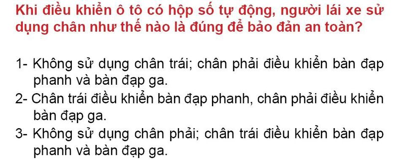 Nội dung câu hỏi thi bằng lái xe số 247