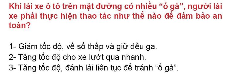 Nội dung câu hỏi thi bằng lái xe số 251