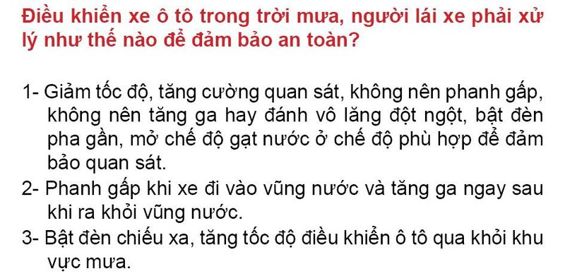 Nội dung câu hỏi thi bằng lái xe số 253