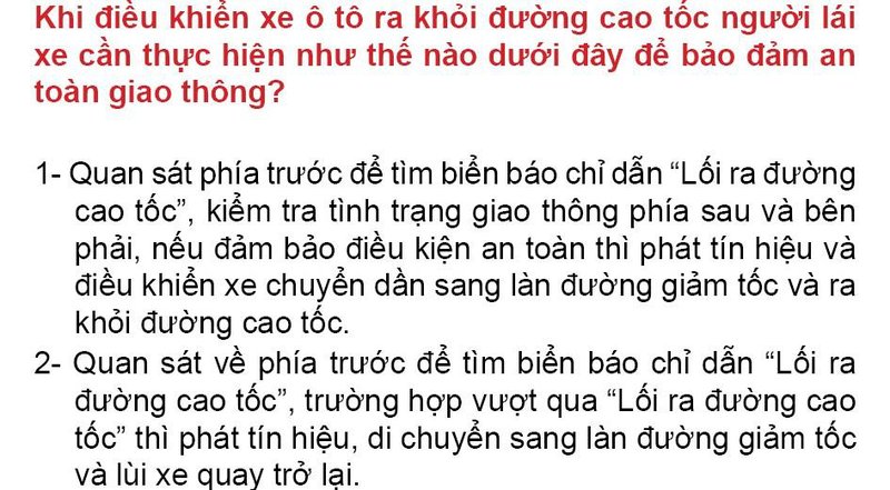 Nội dung câu hỏi thi bằng lái xe số 257
