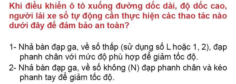 Nội dung câu hỏi thi bằng lái xe số 260