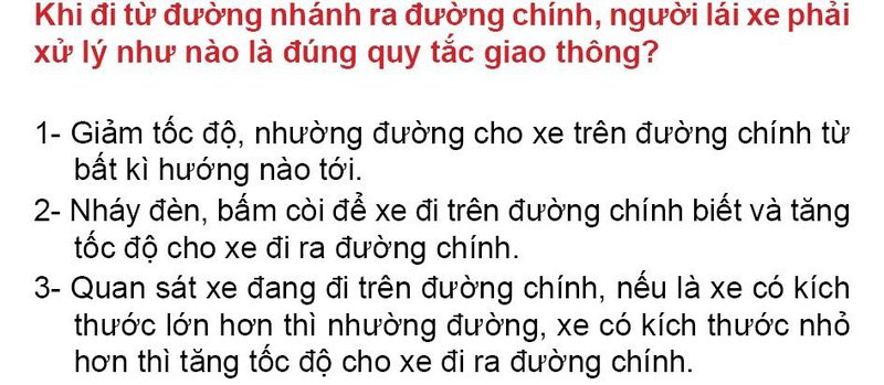 Nội dung câu hỏi thi bằng lái xe số 261