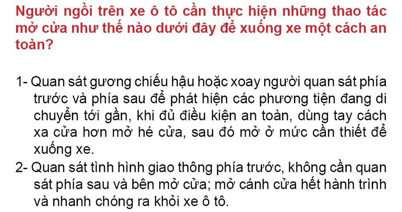 Nội dung câu hỏi thi bằng lái xe số 264