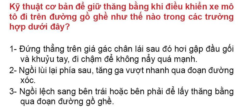 Nội dung câu hỏi thi bằng lái xe số 269