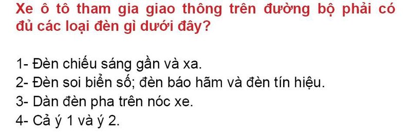 Nội dung câu hỏi thi bằng lái xe số 273