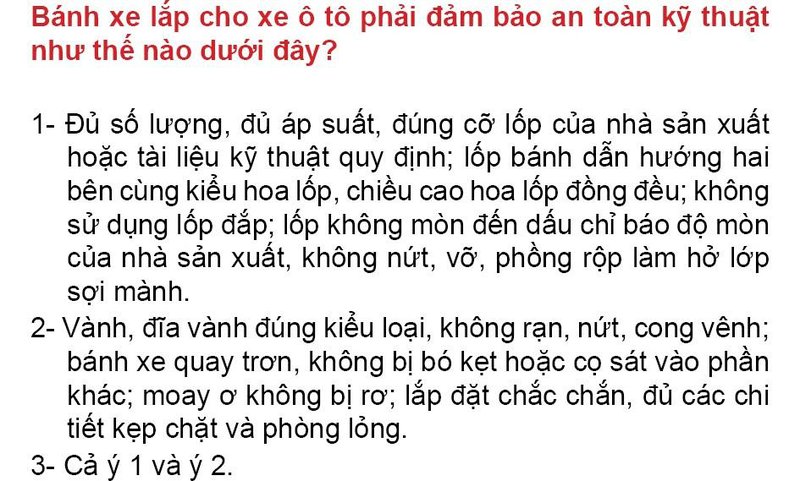 Nội dung câu hỏi thi bằng lái xe số 275