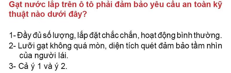 Nội dung câu hỏi thi bằng lái xe số 279