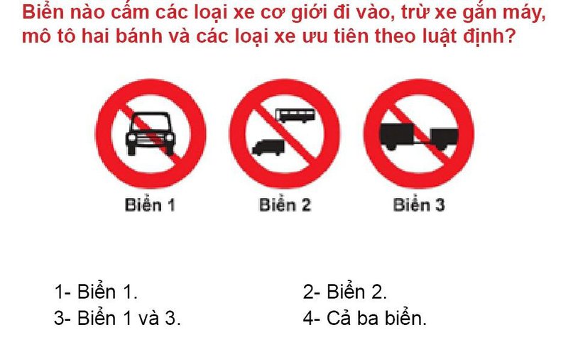 Nội dung câu hỏi thi bằng lái xe số 305