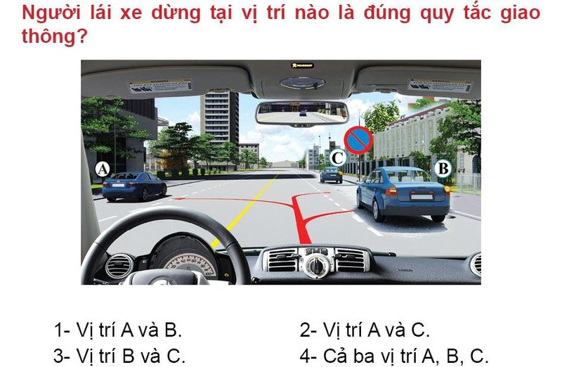 Nội dung câu hỏi thi bằng lái xe số 557